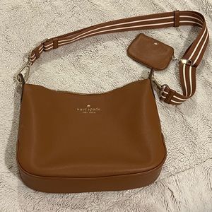 Like New Kate Spade Rosie Large Crossbody Pebbled Leather Warm Gingerbread